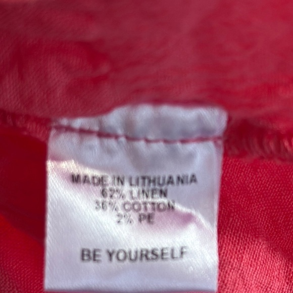 Flax Textured Linen Cotton Blend Feather Top Lagenlook Tunic 3/4 Sleeve size M - Picture 5 of 5